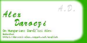 alex daroczi business card